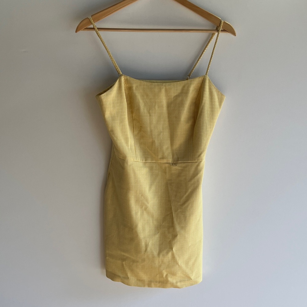 Wilfred Yellow Checkered Mini Dress